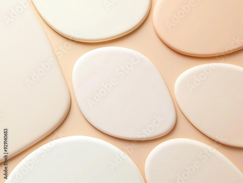 Beige and soft tone color palette with organic shapes, serene and minimalist, perfect for text placement in a modern setting.