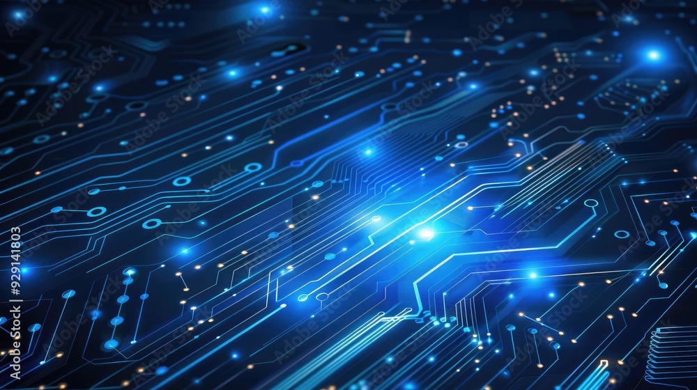 Fototapeta premium Abstract Blue Circuit Board