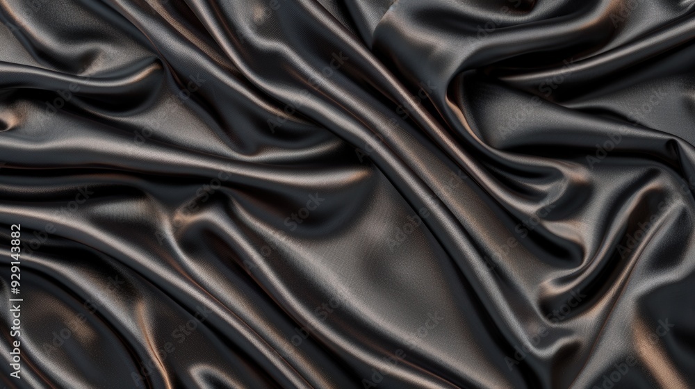 Obraz premium Elegant satin fabric, showcasing a rich grunge patina, highlighted by deep, dramatic folds, combining sleekness with a sense of vintage charm and character.