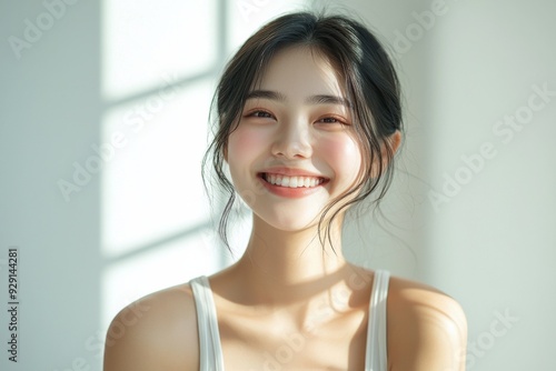 Beautiful young Asian woman smiling and happy created with Generative AI Free Download Beautiful young Asian woman smiling and happy created with Generative AI - GFXLoad