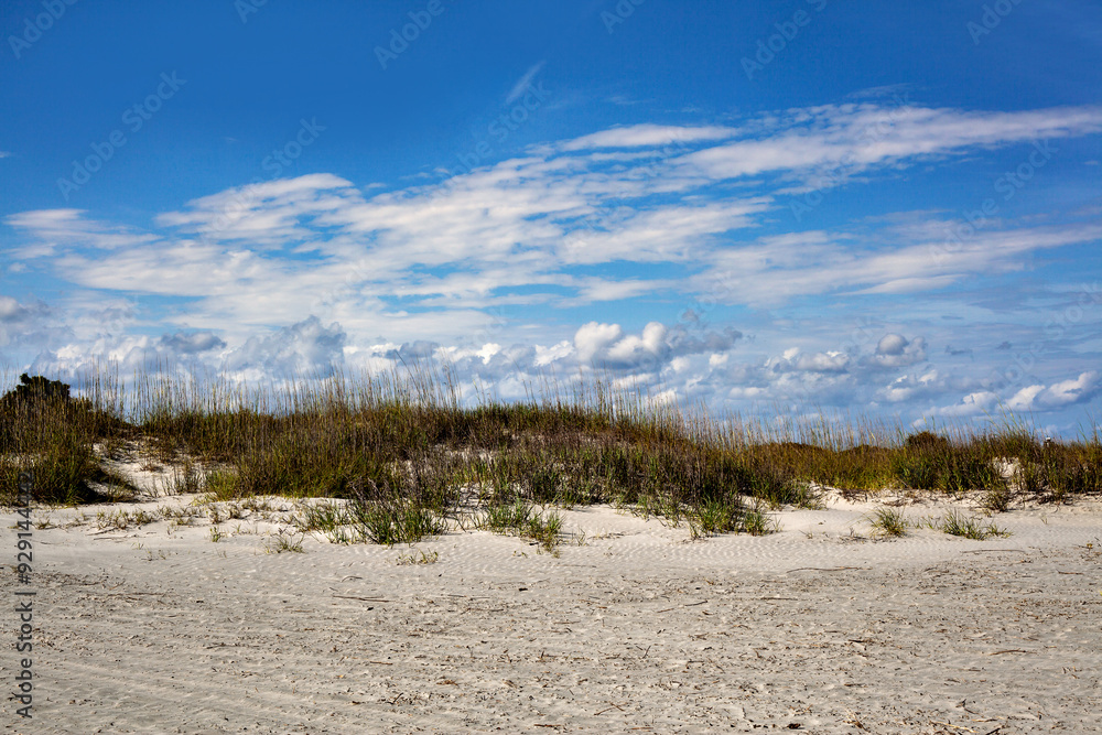 Clouds over a sandy beach Clouds over a sandy beach