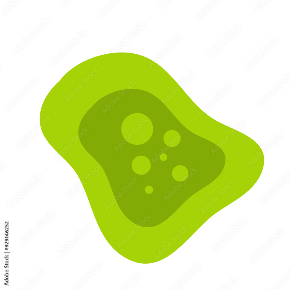 Amoeba cell. Small unicellular animal. Virus and bacteria. Education and science. Flat cartoon illustration Amoeba cell. Small unicellular animal. Virus and bacteria. Education and science. Flat cartoon illustration