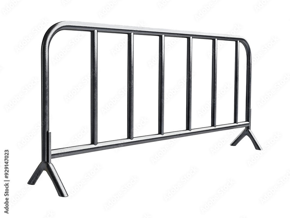Metal crowd control barrier isolated on transparent or white background Metal crowd control barrier isolated on transparent or white background