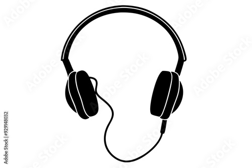 
Headphone, Headphone vector silhouette, earphone icon, vector illustration
