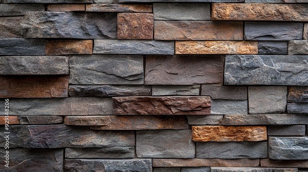 Rustic Stone Tapestry: A textured wall of grey and brown stone evokes rugged charm and natural beauty. Rustic Stone Tapestry: A textured wall of grey and brown stone evokes rugged charm and natural beauty.