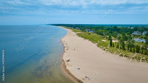 Wallpaper Mural Aerial View of Serene Beach and Coastal Community Torontodigital.ca