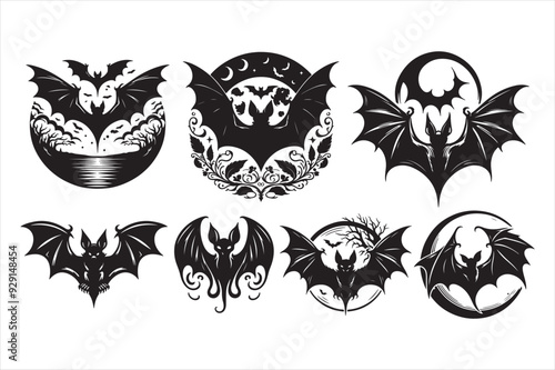Bats vector silhouette