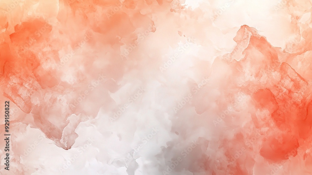 Obraz premium Abstract Watercolor Background: Orange and White Swirls