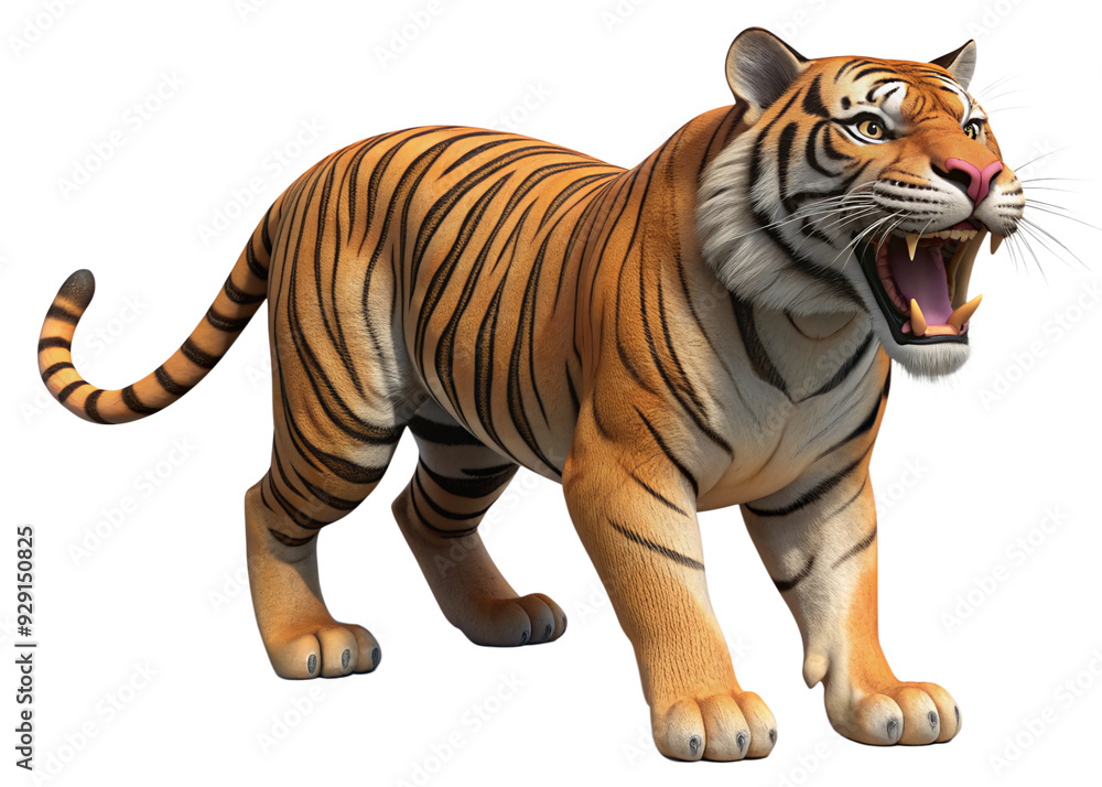 Obraz premium tiger, agressive, mammal, predator, cutout, transparent, backgrounds, wildlife, animals, cat, stripes