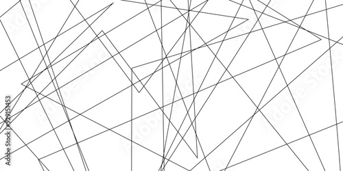Abstract industrial Design random lines black on white background.Geometric seamless minimalist pattern with straight lines design.luxury black geometric random chaotic lines.squares and triangle line