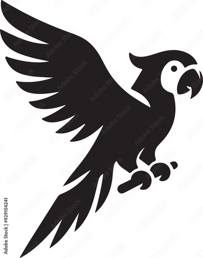 Fototapeta premium Parrot icon silhouette vector art illustration