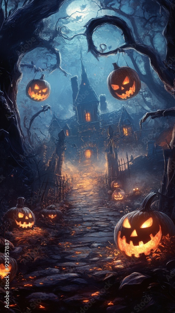 Fototapeta premium Spooky Halloween Background