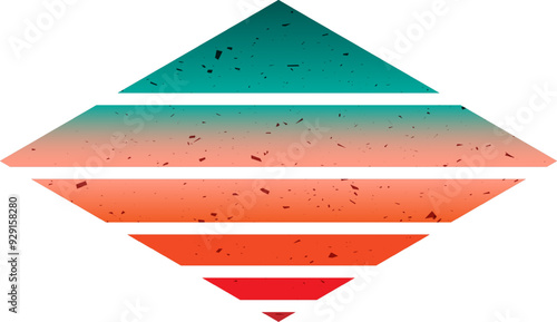 Surf logo in california sunset style. Abstract shape