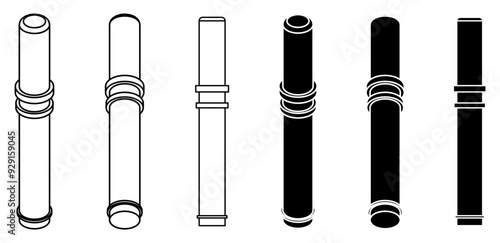 isometric pillars vector silhouette