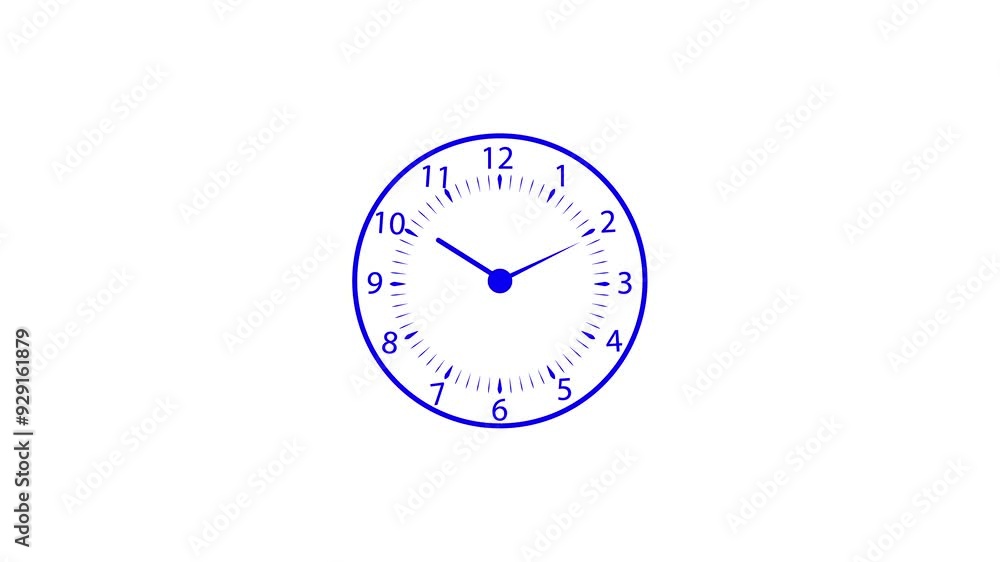 clock icon with moving arrows in 12 hour looping. clock animation with withe background clock icon with moving arrows in 12 hour looping. clock animation with withe background