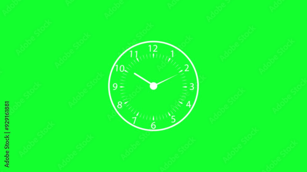 digital clock icon animation with green background. digital clock icon animation with green background.