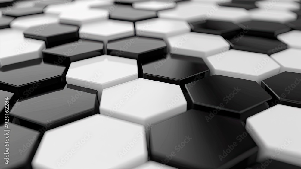 Abstract Black and White Hexagon Pattern Abstract Black and White Hexagon Pattern