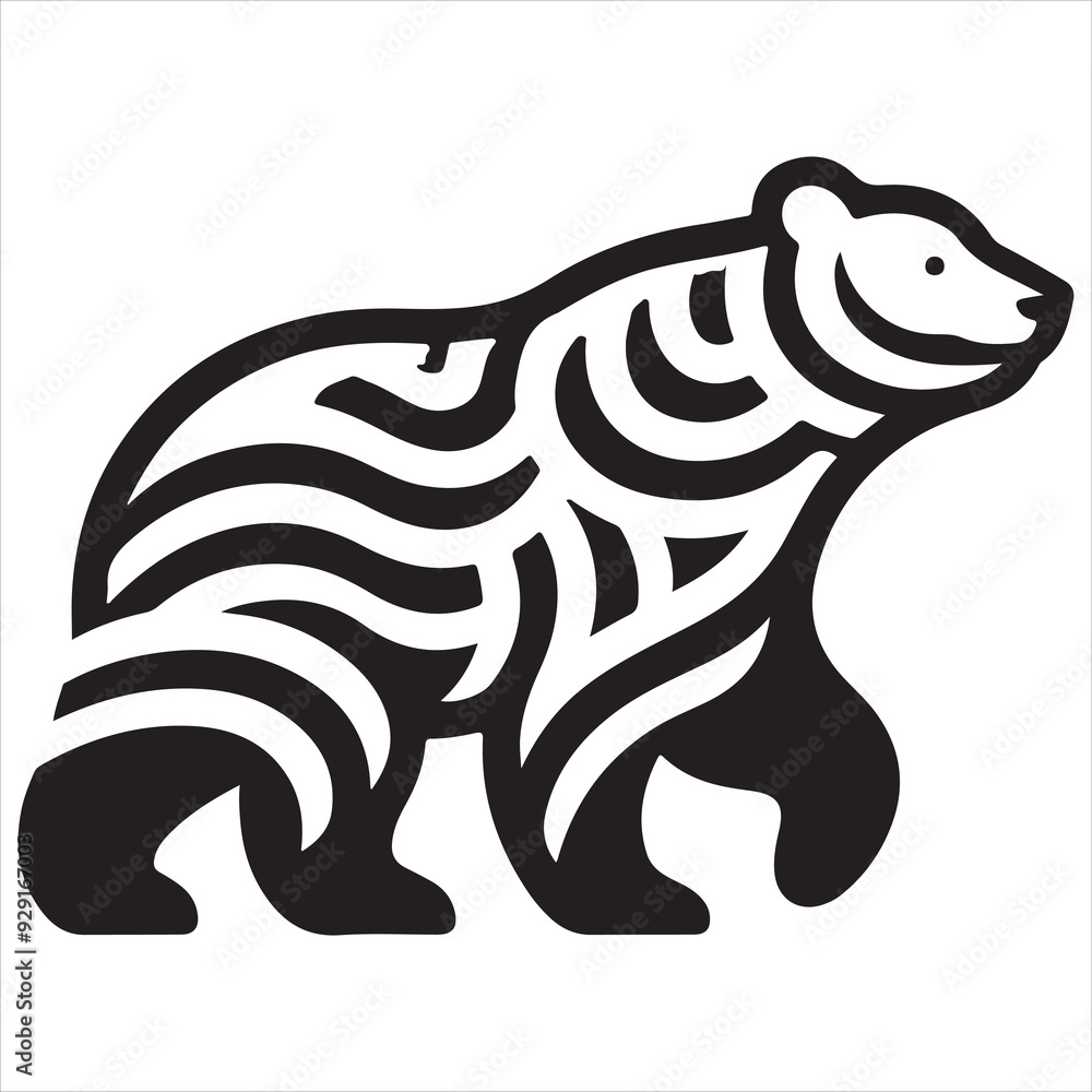 Bear silhouette vector style with tribal design Bear silhouette vector style with tribal design