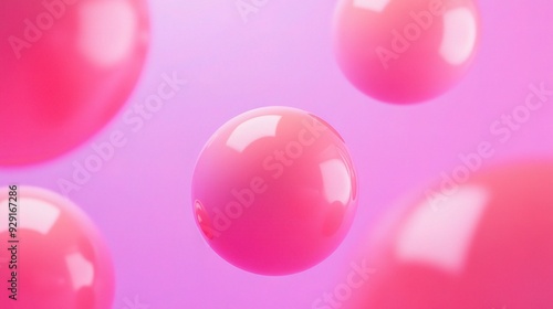 Floating Pink Spheres: A mesmerizing abstract backdrop of soft, pink spheres suspended in a dreamy, gradient background