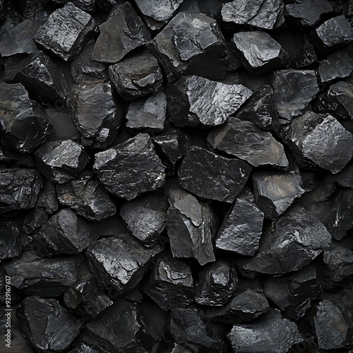 A heap of black natural coal, background