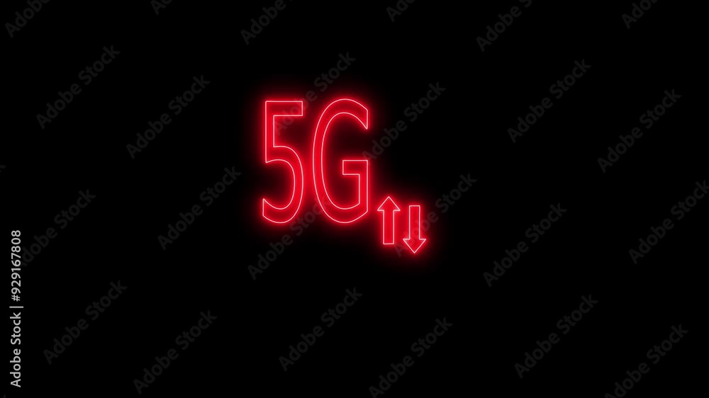 5G network digital concept. 5G High speed internet network communication technology for internet business. Global world network and telecommunication .neon color red 5G network digital concept. 5G High speed internet network communication technology for internet business. Global world network and telecommunication .neon color red