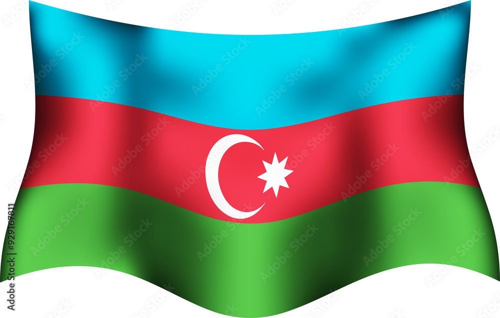 Azerbaijan Realistic 3D Waving Flag Azerbaijan Realistic 3D Waving Flag
