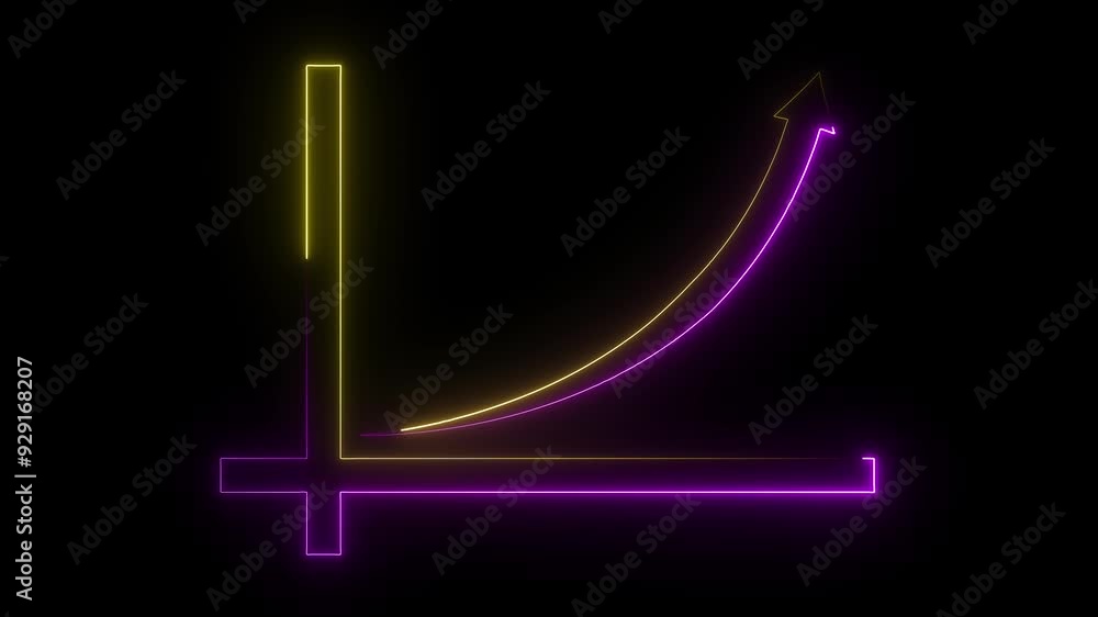 Neon line Rising arrow transparent channel. arrow rising transparent channel, business growth arrow and graph chart, Business line arrow on background color black Neon line Rising arrow transparent channel. arrow rising transparent channel, business growth arrow and graph chart, Business line arrow on background color black