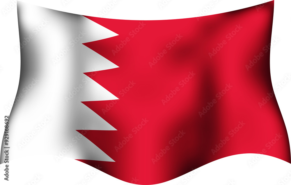 Naklejka premium Bahrain Realistic 3D Waving Flag