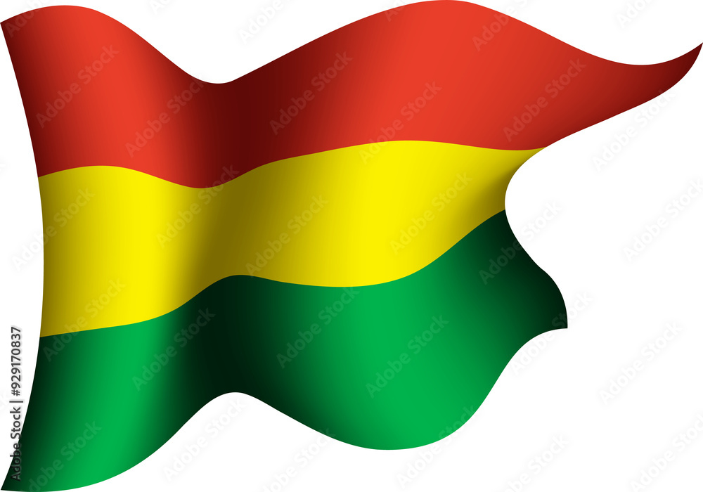 Obraz premium Bolovia Realistic 3D Waving Flag