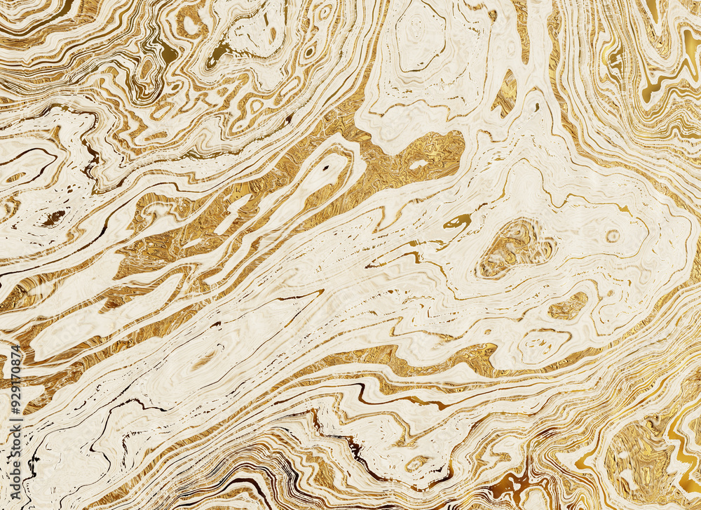 Abstract white and gold silky marble background 3d rendering Abstract white and gold silky marble background 3d rendering
