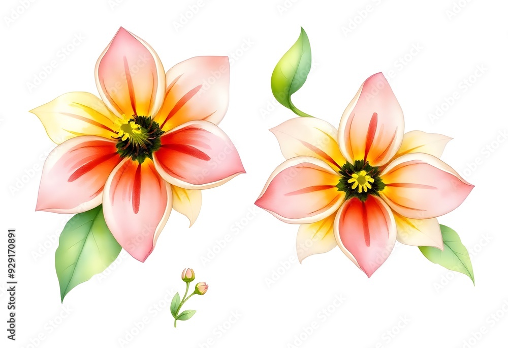 Naklejka premium Bouquet of colorful watercolor flowers. flower bouquet collection with watercolor