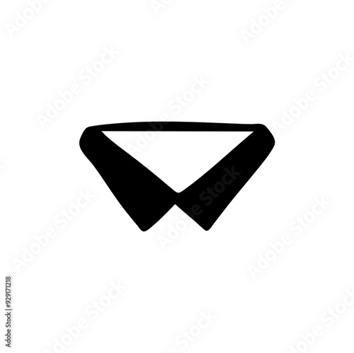 collars for men's shirts. A set of neckbands and collars. A bunch of hand-drawn shirt's collar.