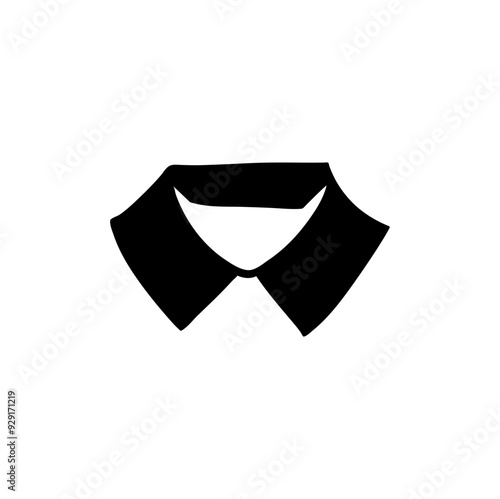 collars for men's shirts. A set of neckbands and collars. A bunch of hand-drawn shirt's collar.