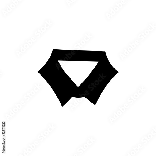 collars for men's shirts. A set of neckbands and collars. A bunch of hand-drawn shirt's collar.