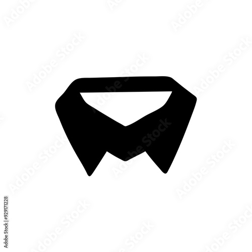 collars for men's shirts. A set of neckbands and collars. A bunch of hand-drawn shirt's collar.