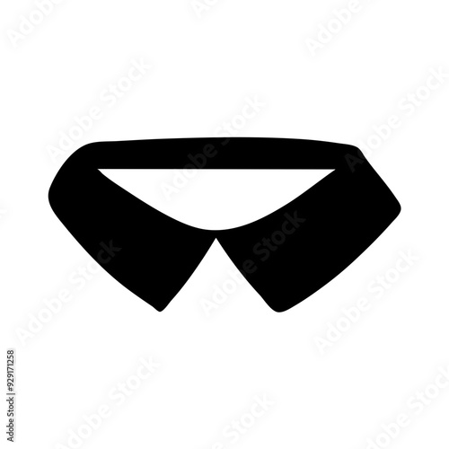 collars for men's shirts. A set of neckbands and collars. A bunch of hand-drawn shirt's collar.