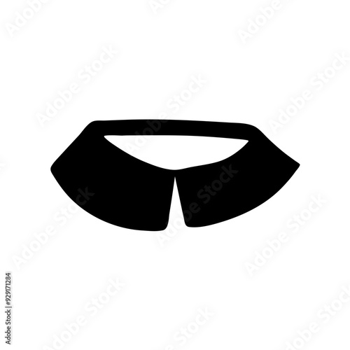 collars for men's shirts. A set of neckbands and collars. A bunch of hand-drawn shirt's collar.