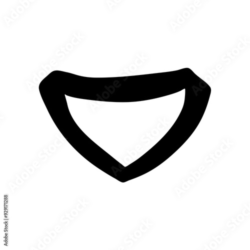 collars for men's shirts. A set of neckbands and collars. A bunch of hand-drawn shirt's collar.