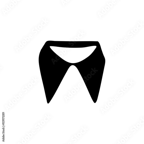 collars for men's shirts. A set of neckbands and collars. A bunch of hand-drawn shirt's collar.