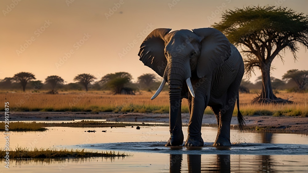 Obraz premium elephant in the water