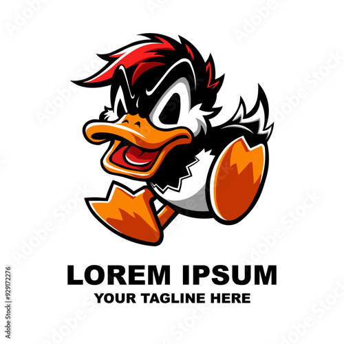 angry duck face logo design