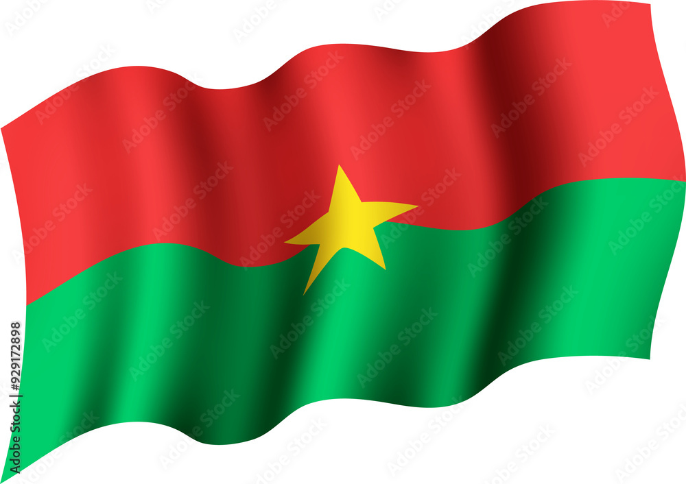 Obraz premium Burkina Faso Realistic 3D Waving Flag