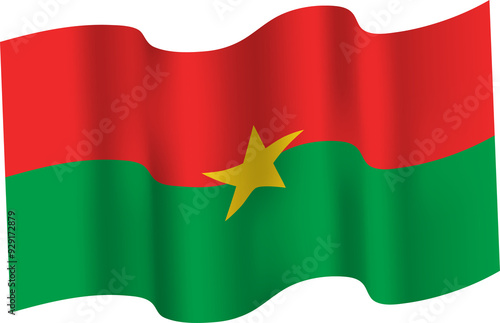 Burkina Faso Realistic 3D Waving Flag photo