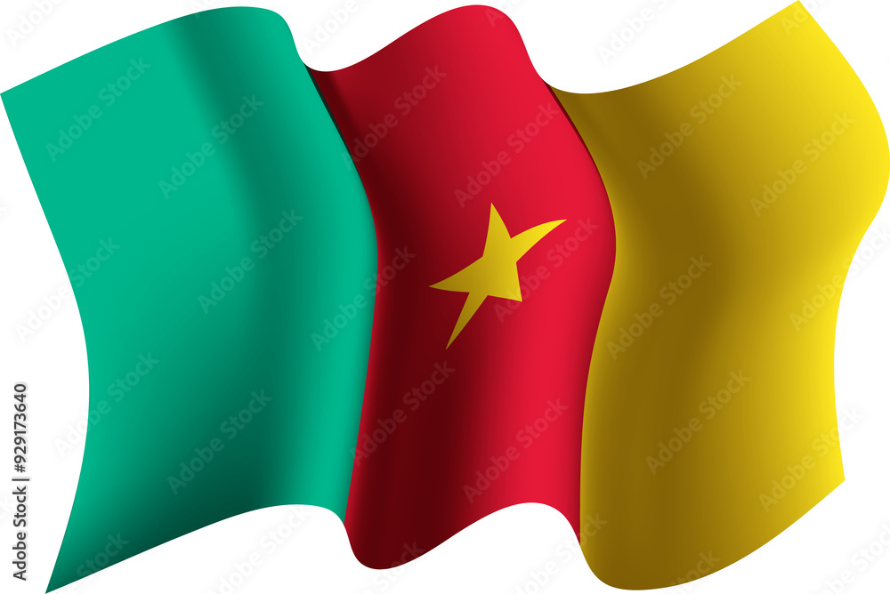 Cameroon Realistic 3D Waving Flag Cameroon Realistic 3D Waving Flag