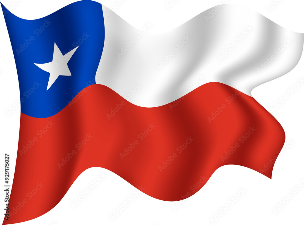 Chile Realistic 3D Waving Flag Chile Realistic 3D Waving Flag
