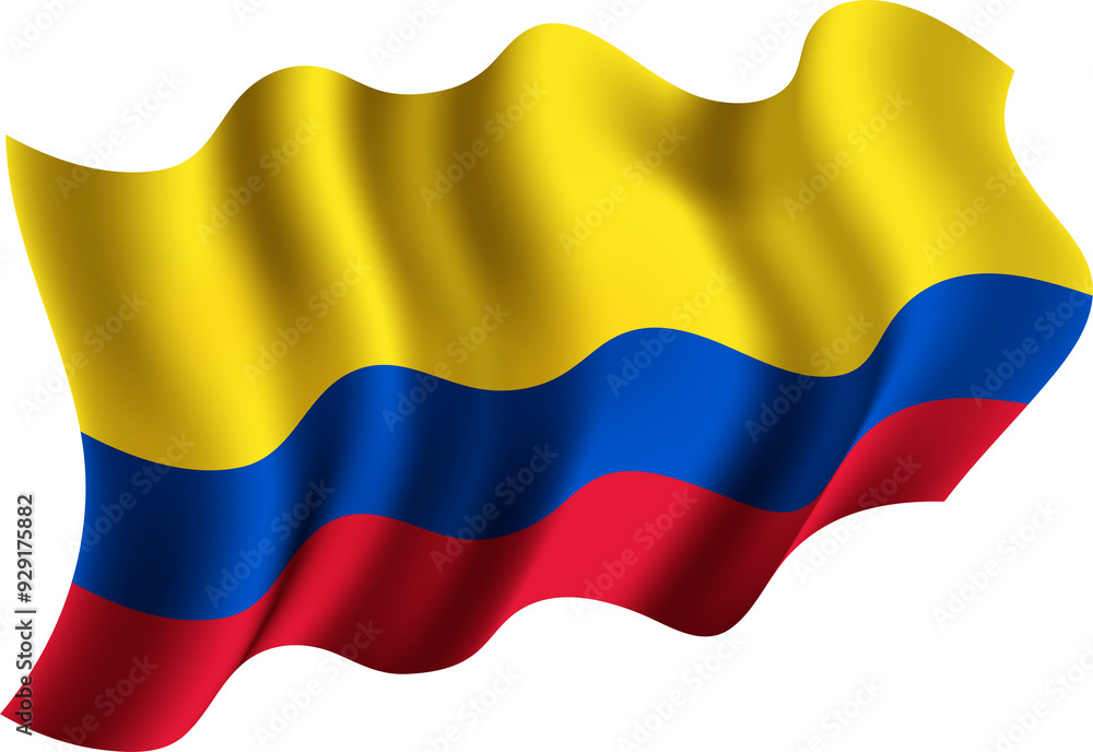 Naklejka premium Colombia Realistic 3D Waving Flag