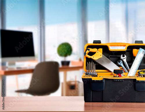 Toolbox on an office table, Generative IA
