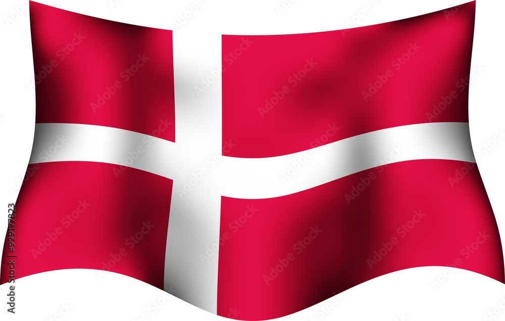 Fototapeta premium Denmark Realistic 3D Waving Flag
