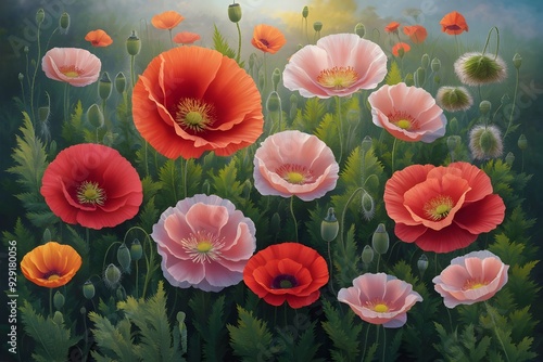 Poppies handmade painting 