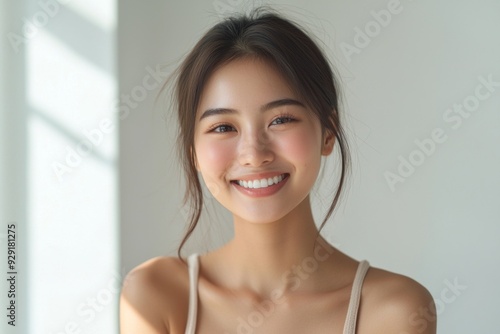 Beautiful young Asian woman smiling and happy created with Generative AI Free Download Beautiful young Asian woman smiling and happy created with Generative AI - GFXLoad